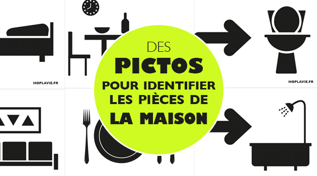 Des picto pour identifier les pièces de la maison..  Blog Hop La Vie